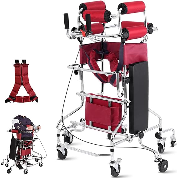 Single Leg Walker, Walker for Seniors, Hemiplegia Rehabilitation Standing Frame Adult Walking Aid for The Disabled(Men's)