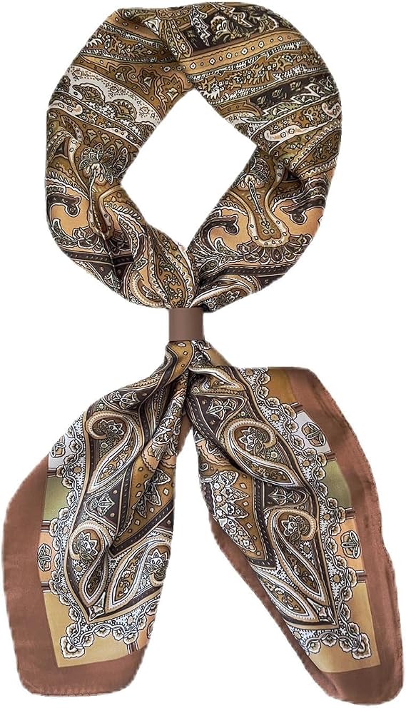 Square Scarf for Men Silk Satin Bandana Neckerchief Lightweight Head Scarves Fashion Gifts Feel Neck Scarf for Men Formal Casual Business