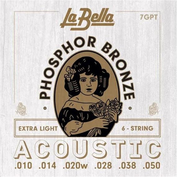 La Bella 7GPT Phosphor Bronze - Extra Light Acoustic Guitar String 10-50