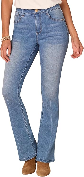 Ab"solution High Rise Emroidered Itty Bitty Boot Jean