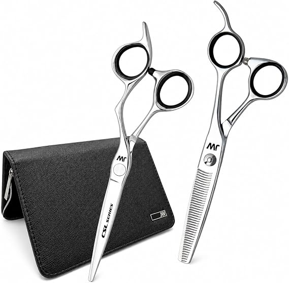 JW Shears CSL Professional 5.25 Inch Hair Cutting Shears Kit (1 Count, Stainless Steel Blades, Includes CSL Shear, TS40 Blender, Shear Zipper Case)