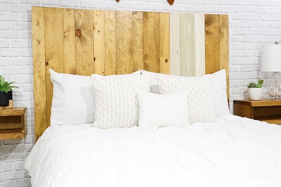 Barn Walls Boho Euro Design, Multicolored, Solid Wood Panel, Leans and Sticks on Wall, Smooth Finish, Anti-Shake, Rattle Free, Headboard Twin Size