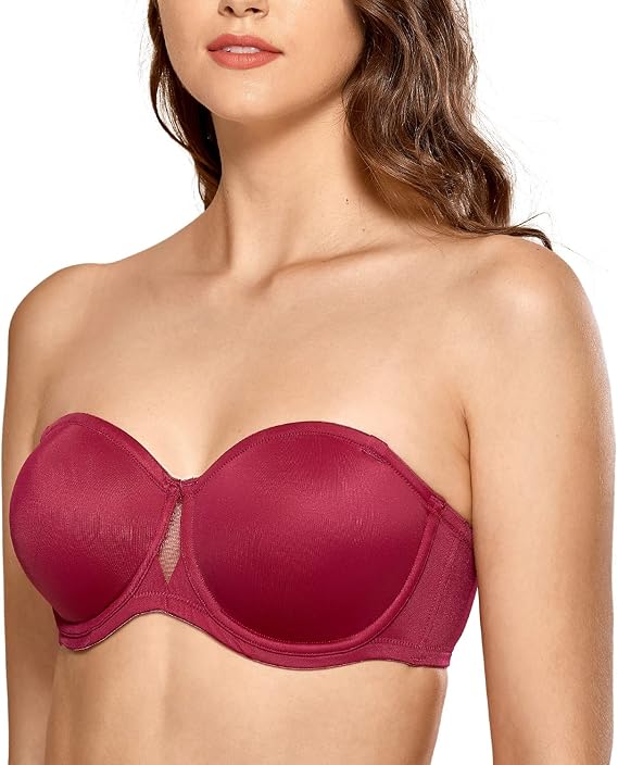 DELIMIRA Women's Underwire Non Padded Seamless Strapless Bra Plus Size