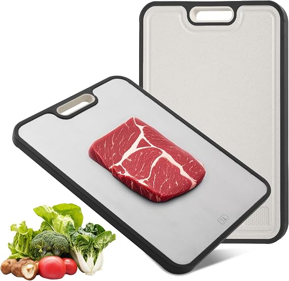 Titanium Cutting Board, Double Side Titanium Chopping Board for Kitchen, Non Slip Large Cutting Boards for Meat Fruit, Vegetable 38.5x26.5cm
