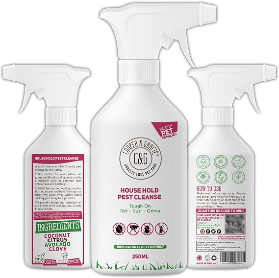 House Hold Pest Cleanse 250ML Eliminates Flea Bedbug Mite Natural & Safe For Environment Pet & Children Friendly Long-lasting Spray Tough On Dirt Dust Grime