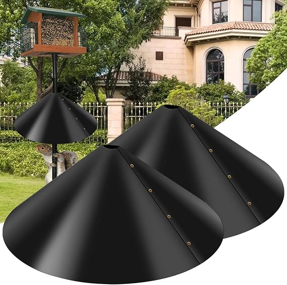 2Pcs Universal 18inch Squirrel Proof Baffle, Reusable Squirrel Proof Bird Feeder, Protect Feeding Stations