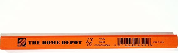 Home Depot Marking Pencil - 100% Wood FSC C006583 - Made in USA