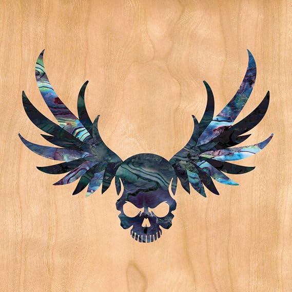 Inlaystickers for Guitars & Bass - Winged Skull - Black Pearl, B-137WS-BP