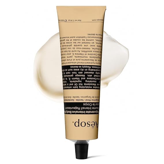 Aesop Rejuvenate Intensive Body Balm | Deeply Hydrate with Macadamia Nut Oil & Aloe Vera | Citrus, Vanilla, Woody Scent | 100 mL / 3.4 oz