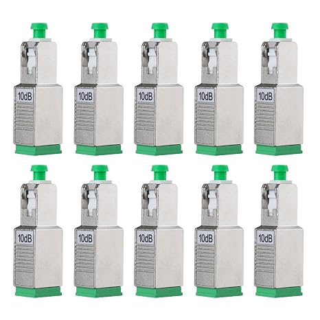 10 Pack SCAPC Fiber Optic Attenuator 10dB, Fixed Single Mode Fiber Optic Attenuator, SCAPC Male to Female