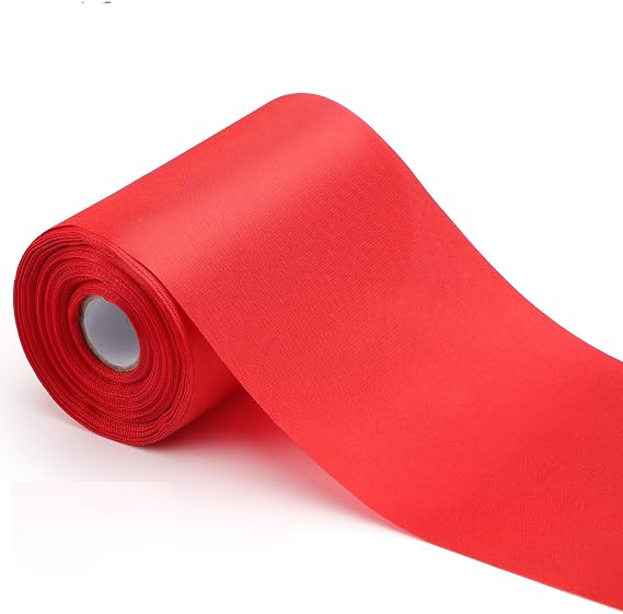 Wide Red Satin Ribbon 4 Inch 22Yards,Wide Satin Ribbon for Valentines Day Gift Wrapping Cutting Ceremony Kit Grand Opening Chair Sash Table Hair Car Bows Craft Wedding Christmas Decoration