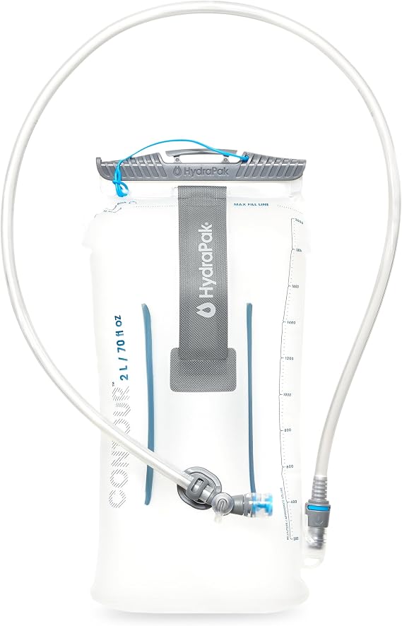HydraPak Contour Hydration Reservoir - Low Profile Water Bladder Fits Most Hydration Packs - High Flow Bite Valve Leak-proof Fully Reversible and Dishwasher Safe - 1.5L 2L 3L