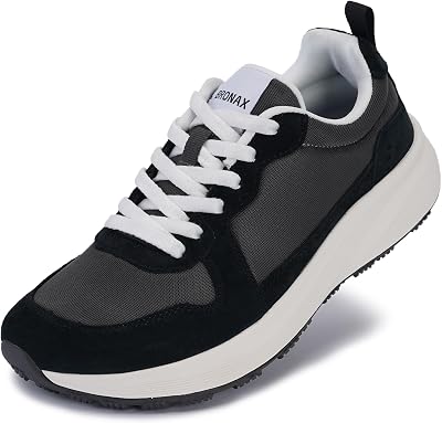 BRONAX Womens Wide Toe Box Athletic Casual Shoes | Suede-Detail Classic Design Sneakers