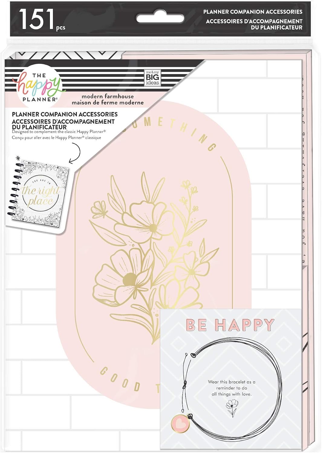 The Happy Planner Classic Planner Companion - Planner & Journaling Accessories - Modern Farmhouse Theme - Stickers, Notecards, Filler Paper & More - 148 Pieces