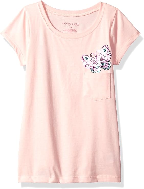 Girls' Short Sleee Sequin Tee