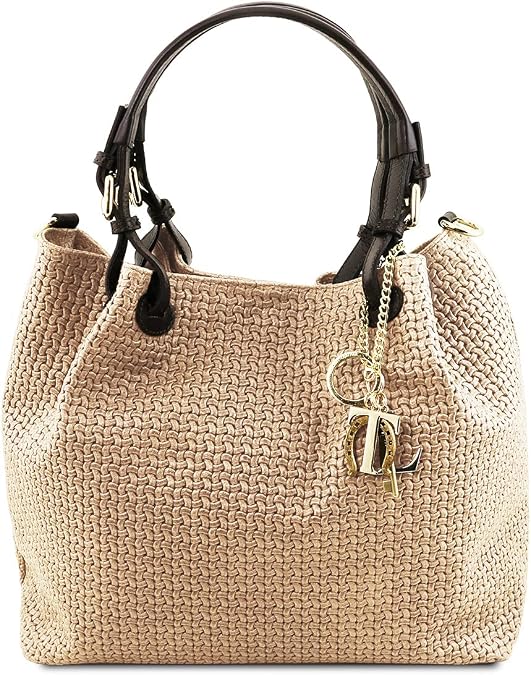 Tuscany Leather TL KeyLuck - Woven printed leather shopping bag - TL141573