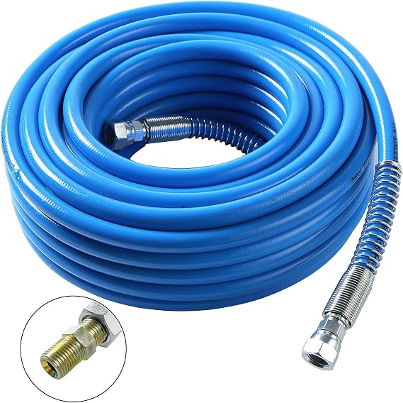 NATGAI 25FT High Pressure Airless Paint Sprayer Hose, 1/4 inch Airless Paint Hose 3300PSI Flexible Fiber Tube (25ft)