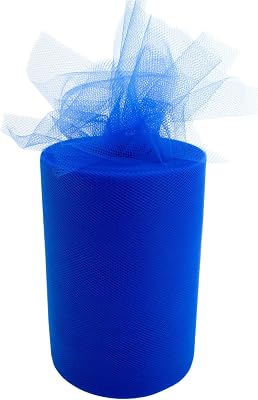 Tulle Fabric Roll | 6 by 100 Yards | Polyester Spool for Crafts Decorations Tutu Weddings Costumes Skirts Parties and More by Craft Forge Blue