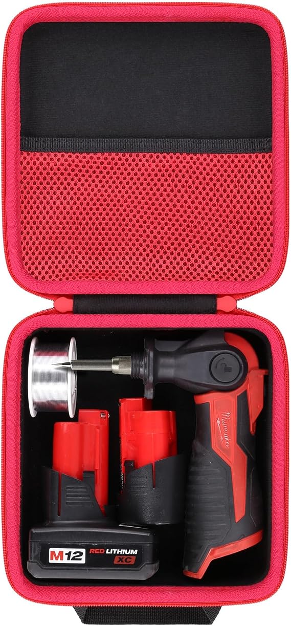 khanka for Milwaukee M12 Soldering Iron Stroage Case, Compatible with Milwaukee Soldering Iron and Milwaukee M12 2488-20 Battery,Case Only