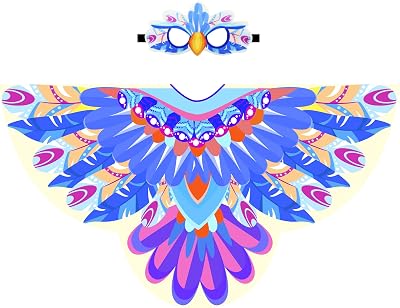iROLEWIN Vest Eagle-Bird-Wings-Costume for Kids Bird Mask Toddler Dress-Up Costumes Christmas Birthday Gifts 3 Girls Boys