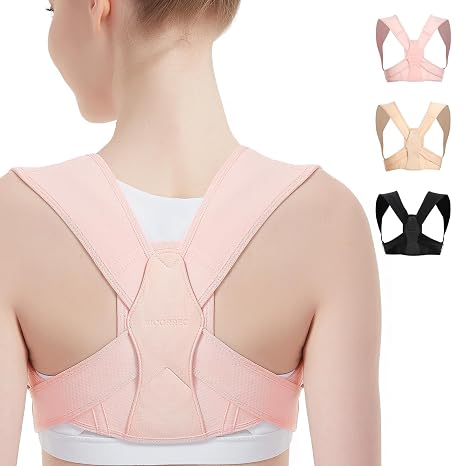 Posture Corrector for Women and Men, Adjustable Upper Back Brace for Clavicle Support and Providing Pain Relief from Neck, Shoulder, and Upper Back (L-XL)