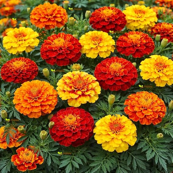 French Marigold 'Bonita' Mix Dwarf Double - 450 Seeds + Plant tag + Freebie (Tagetes patula Nana)