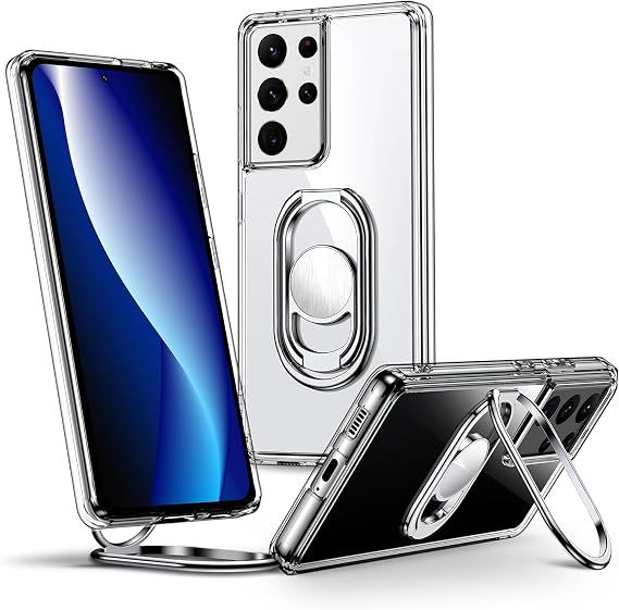 SHIELDS UP for Samsung Galaxy S21 Ultra Case with Double Ring Holder,Clear.