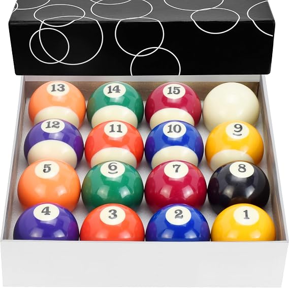 Billiard Balls Set, 5.7 cm Regulation Size, Professional Grade Resin, Complete 16-Ball Set
