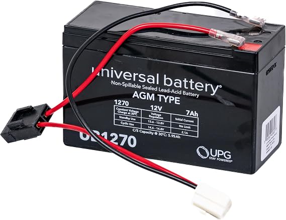 AlveyTech Premium 12 Volt Battery Pack for Razor E90 Accelerator and Power Core 90/E90/E90 Glow/E95 Scooters (7 Ah Standard Range, Versions 1+) - Replacement AGM Battery with Wiring Harness