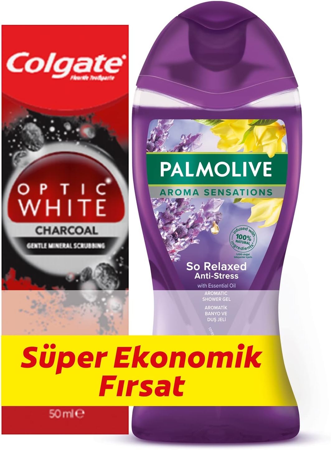 Colgate Optical White Soft Mineral Cleaning Whitening Toothpaste 50 ml  Palmolive Aroma Sensations Shower Gel 250 ml 2 Pack 2 x 2 Pieces