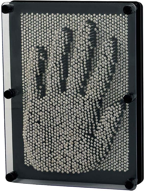 3D Pin Art Board Toy - Large Size Desk Toy Sculpture for Children Adults 6 x 8 inches (Silver Metal)