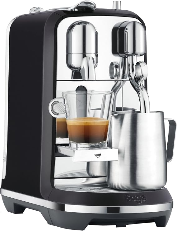 Nespresso Creatista Plus Automatic Pod coffee machine with milk frother wand for Espresso, Cappuccino & Flat White by Sage in Black Truffle