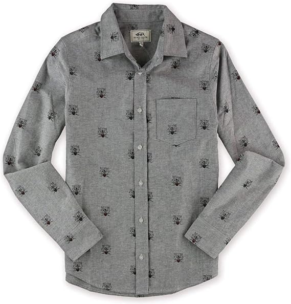 Ecko Unltd. Mens Hell Bent Allover Button Up Shirt