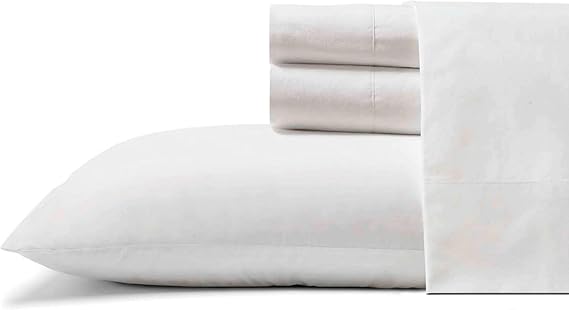 Tommy Bahama - Queen Sheets, Cotton Percale Bedding Set, Crisp & Cool, Stylish Home Decor (Cool Zone White, Queen)