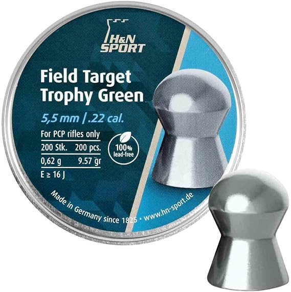 H&N Sport Field Target Trophy Green - LEAD FREE - .22/5.50mm (200ct) L211