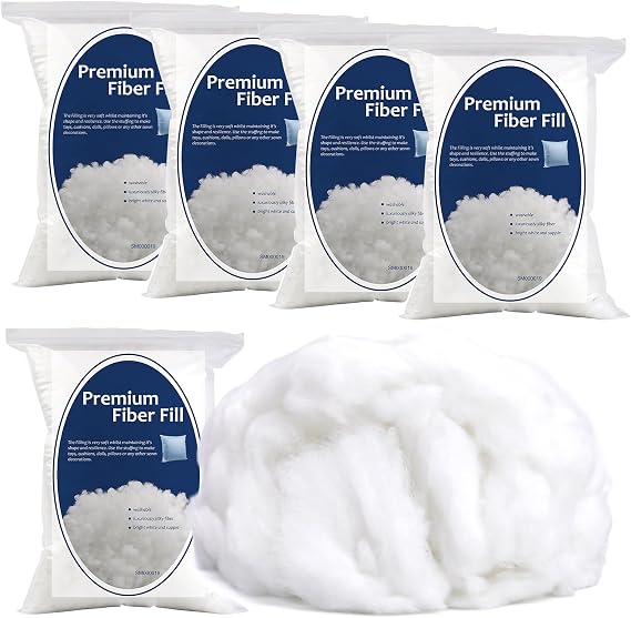 950g/33.5oz Polyester Fiber Fill, Premium Fiber Fill Stuffings, Fluff Stuffing High Resilience Fills Fibers for Stuffed Animal Crafts, Pillow Stuffing, Cushions Stuffing