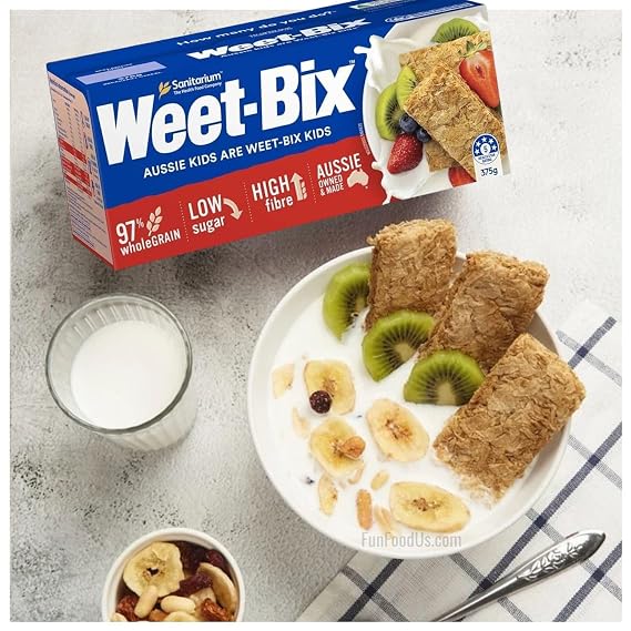 Weet-Bix Biscuits Whole Grain Cereal, Lightly Sweet Whole Grain Wheat Biscuits, Delicious as Part of Breakfasts or Snacks (12 Pack Box) & Get a BONUS Mystery Gifts