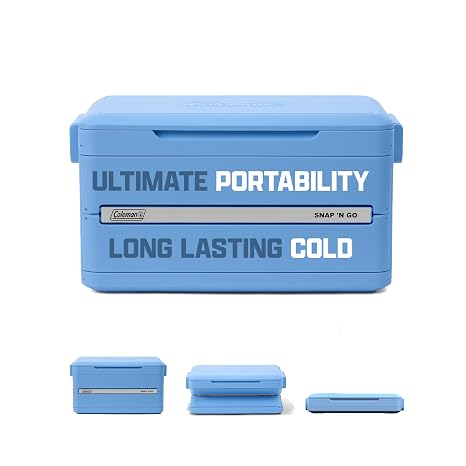 Coleman Snap 'N Go Collapsible Hard Cooler, Daydream Blue, 55-Quart