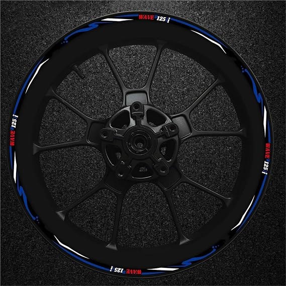 Stripe Wheel Rim Decal Motorcycle Wheel Hub Sticker For H&onda Wave WAVE 125i Waterproof Reflective Wheel Rim Decal Color Wheel Edge Strip Decorate(Color 2)