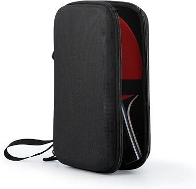 VISEMAN Table Tennis Paddles Case, Ping Pong Paddles Carrying Case Hard Shell, Table Tennis Racket Organizer Bag fits for 2 Paddles and 4 Balls, Ping Pong Rackets Protector