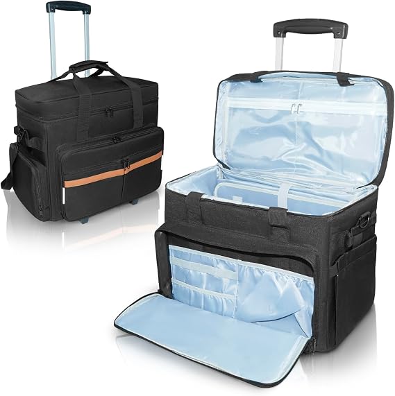 SUNDOY Rolling Teacher Bag with Detachable Trolley, 17.3" Laptop Tote Bag