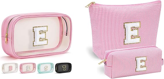 YOOLIFE Personalized Teen Girl Gifts Initial Cute Cosmetic Makeup Bag