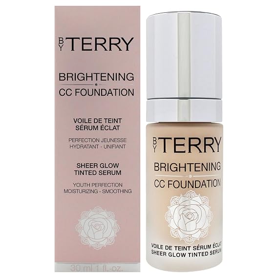 By Terry Brightening CC Foundation, Hydrating Serum Foundation, Ultra-Sheer Finish, Vegan & Cruelty-Free, 2W, Light Warm