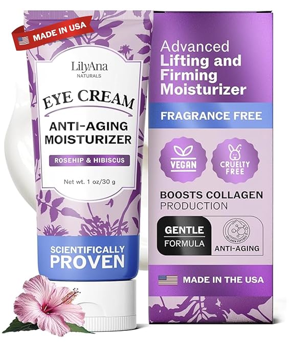 LilyAna Naturals Eye Cream for Dark Circles & Puffiness, 1 oz