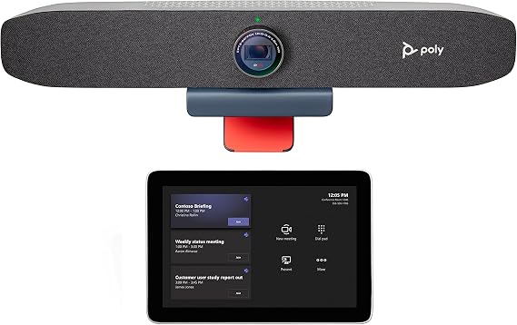 Poly (Plantronics + Polycom) Studio Focus Room Kit for Poly PC Room Solution - Studio P15 Compact Video Bar & Poly GC8 Touch Controller - Noise Blocking Technologies, Black, (7230-87700-001)