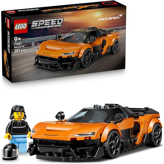LEGO Speed Champions McLaren W1 Gerçek Süper Araba 77257-9 Yaş ve Üzeri Çocuklar için McLaren Kıyafetli Sürücü Figürü İçeren Yaratıcı Oyuncak Yarış Arabası Yapım Seti, Hediye Fikri (287 Parça)
