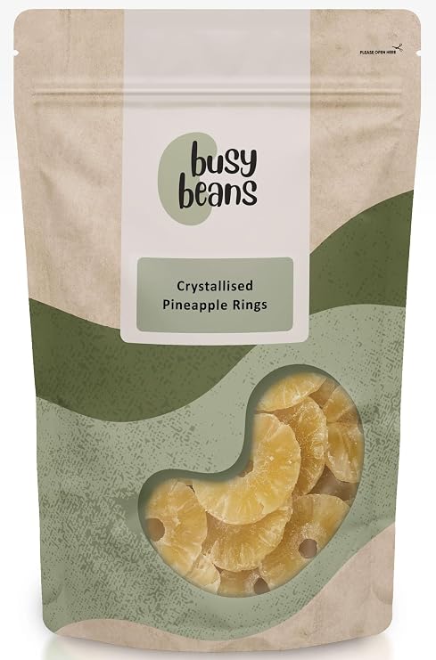 Crystallised Pineapple Rings 100g | Sweet Tropical Snack | Vegan