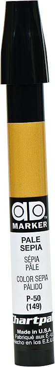 AD Marker The Original Chartpak, Tri-Nib, Pale Sepia, 1 Each (P50)