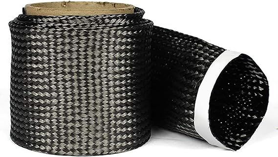Fibre Glast Carbon Fiber Sleeve Seamless Fabric Sleeving for Composites, Auto Parts, Boat Repairs, Oars, Hockey Sticks, Pipes, Tubes & Beams, Use with Epoxy Resin, 3 Foot Cloth Roll, Made in USA