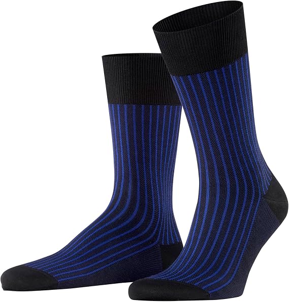 FALKE Men's Oxford Stripe Dress Socks, 1 Pair
